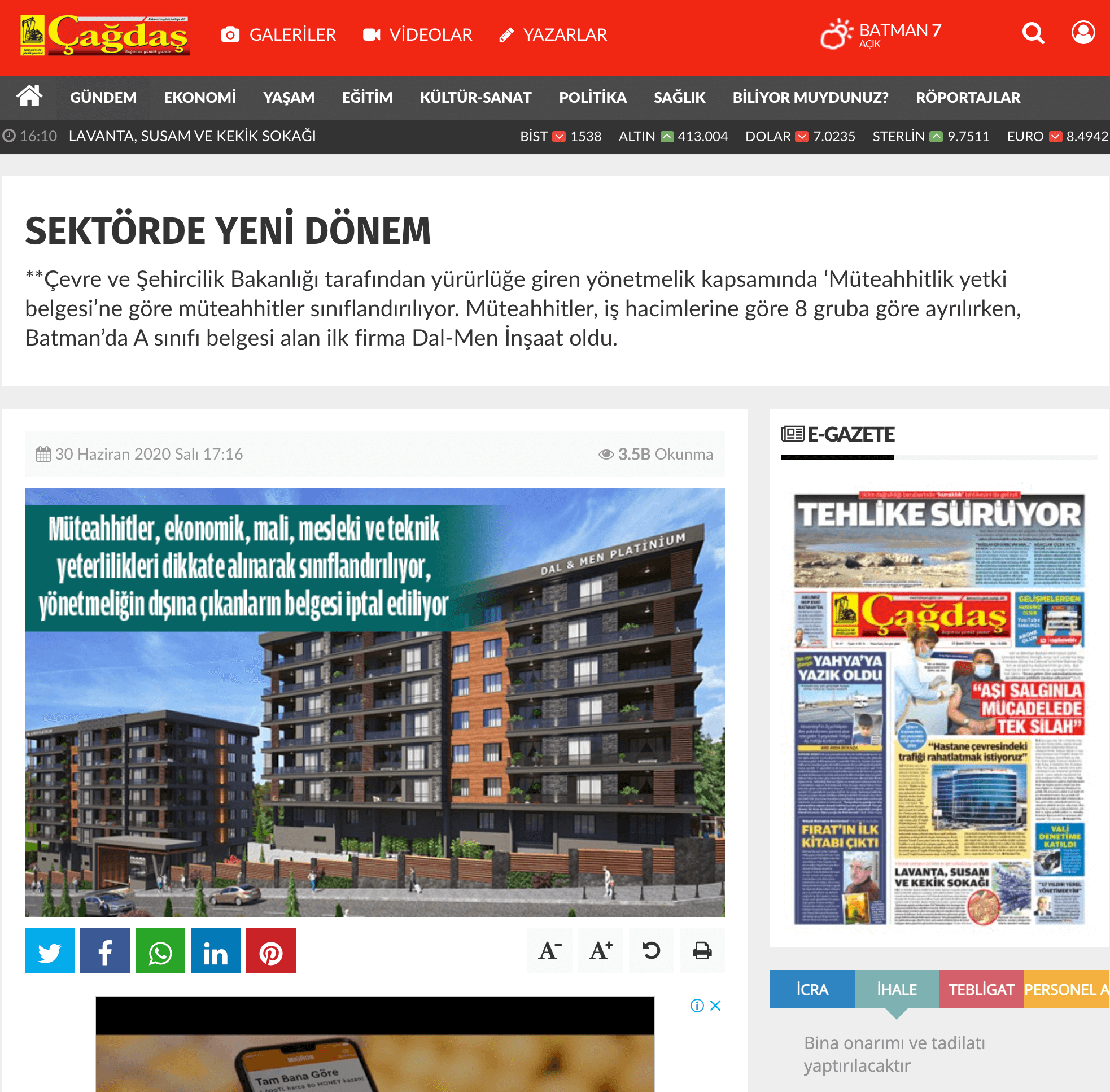 Batman Çağdaş Gazetesi